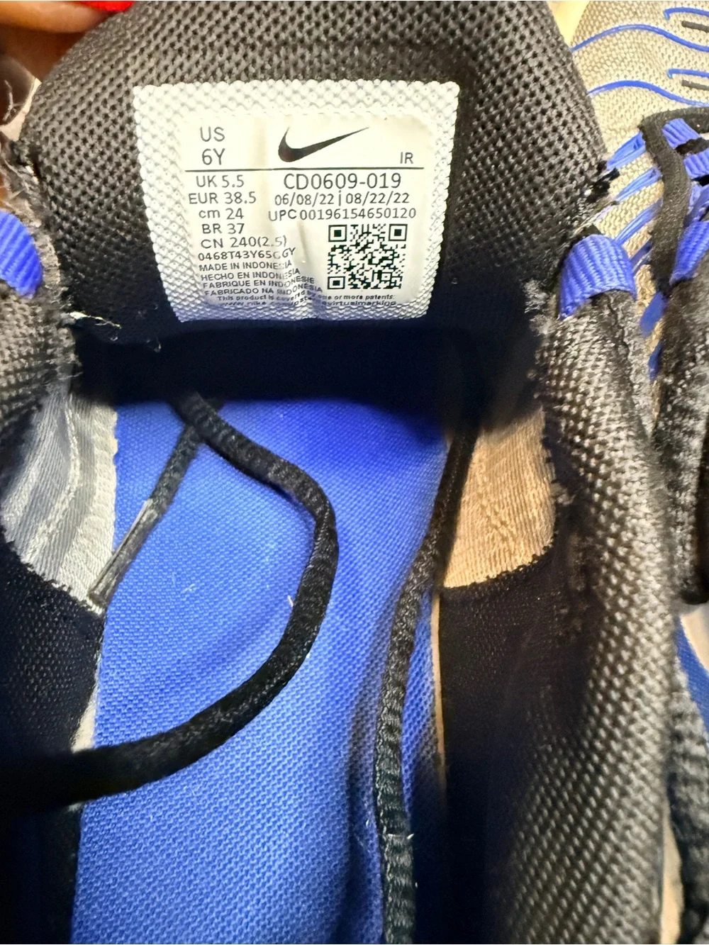 Nike Gray Mesh Sneakers with Royal Blue Accents